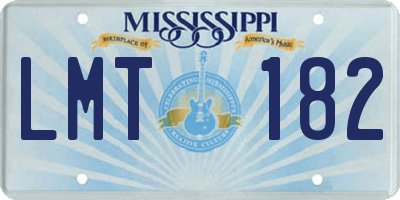 MS license plate LMT182