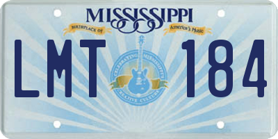 MS license plate LMT184