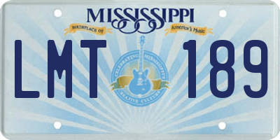 MS license plate LMT189
