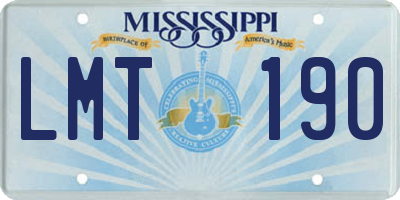 MS license plate LMT190