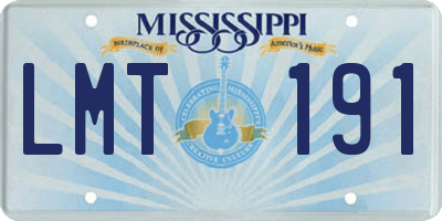 MS license plate LMT191