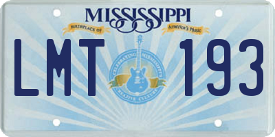 MS license plate LMT193