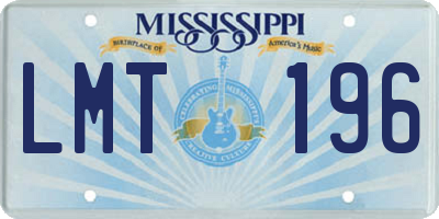 MS license plate LMT196