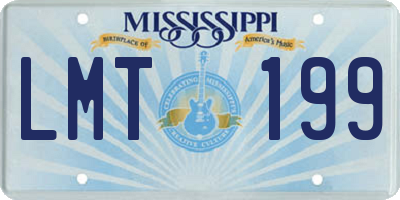MS license plate LMT199