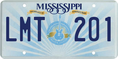 MS license plate LMT201