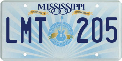 MS license plate LMT205