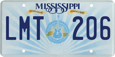 MS license plate LMT206