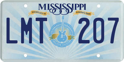 MS license plate LMT207