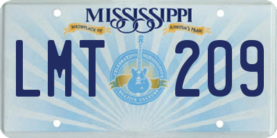 MS license plate LMT209