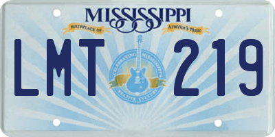 MS license plate LMT219