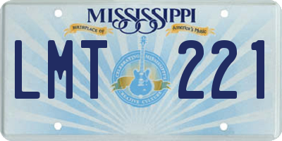 MS license plate LMT221
