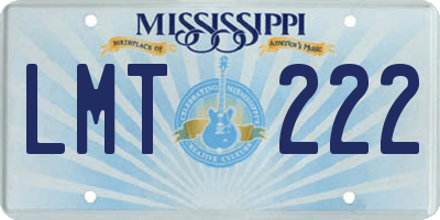 MS license plate LMT222