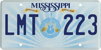 MS license plate LMT223