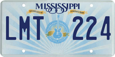 MS license plate LMT224