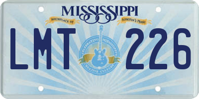 MS license plate LMT226