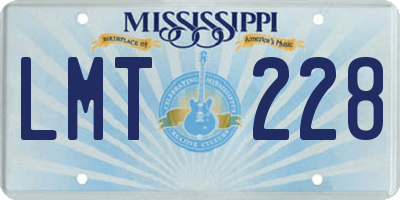 MS license plate LMT228