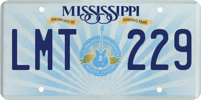 MS license plate LMT229