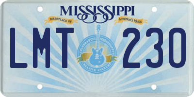 MS license plate LMT230