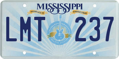 MS license plate LMT237