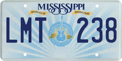 MS license plate LMT238