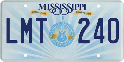 MS license plate LMT240