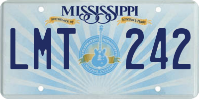 MS license plate LMT242
