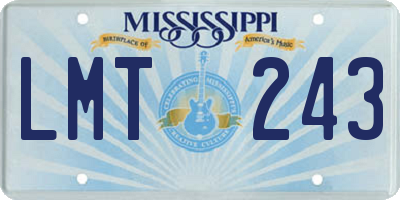 MS license plate LMT243