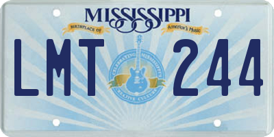 MS license plate LMT244