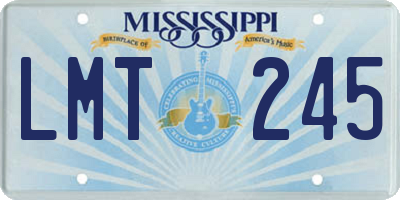 MS license plate LMT245
