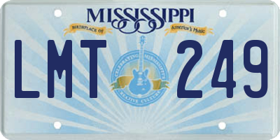 MS license plate LMT249