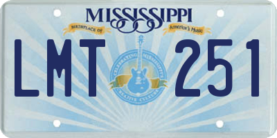 MS license plate LMT251