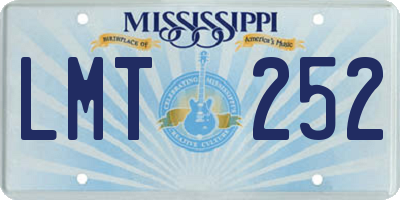 MS license plate LMT252