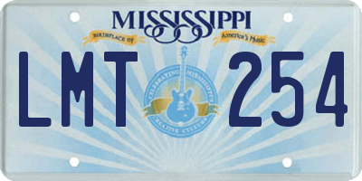 MS license plate LMT254