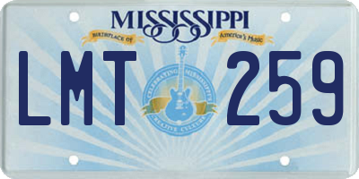MS license plate LMT259
