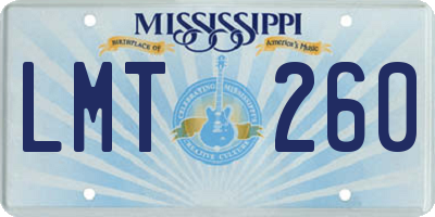 MS license plate LMT260