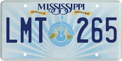 MS license plate LMT265