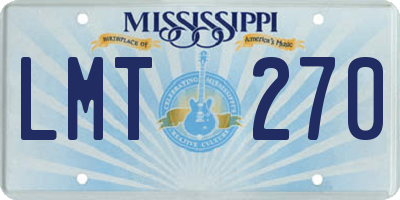 MS license plate LMT270