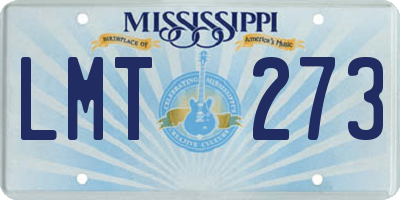 MS license plate LMT273