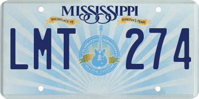 MS license plate LMT274