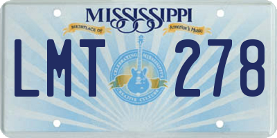 MS license plate LMT278