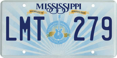 MS license plate LMT279