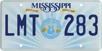 MS license plate LMT283