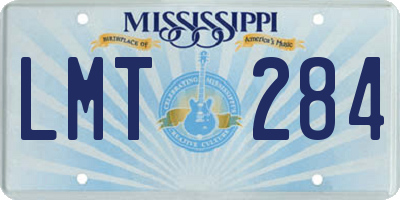 MS license plate LMT284