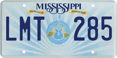 MS license plate LMT285