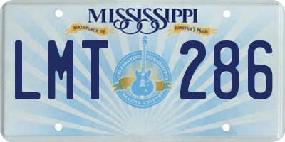 MS license plate LMT286