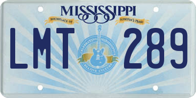 MS license plate LMT289