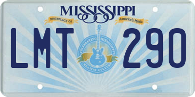 MS license plate LMT290