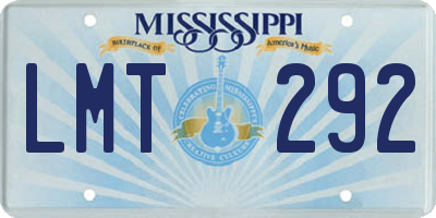 MS license plate LMT292