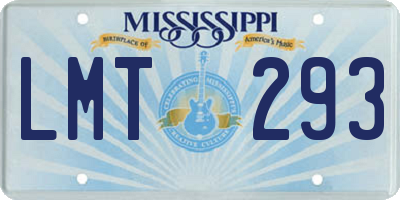 MS license plate LMT293
