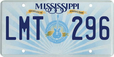 MS license plate LMT296